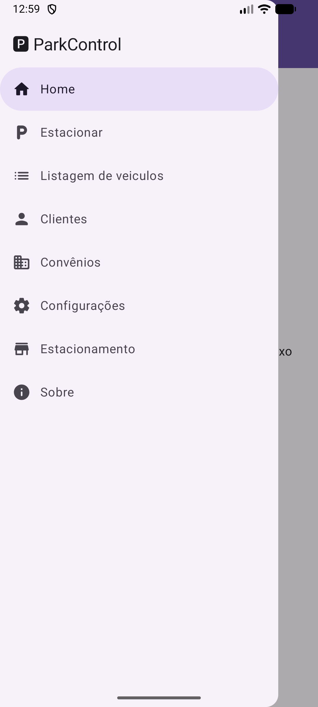 Menu lateral