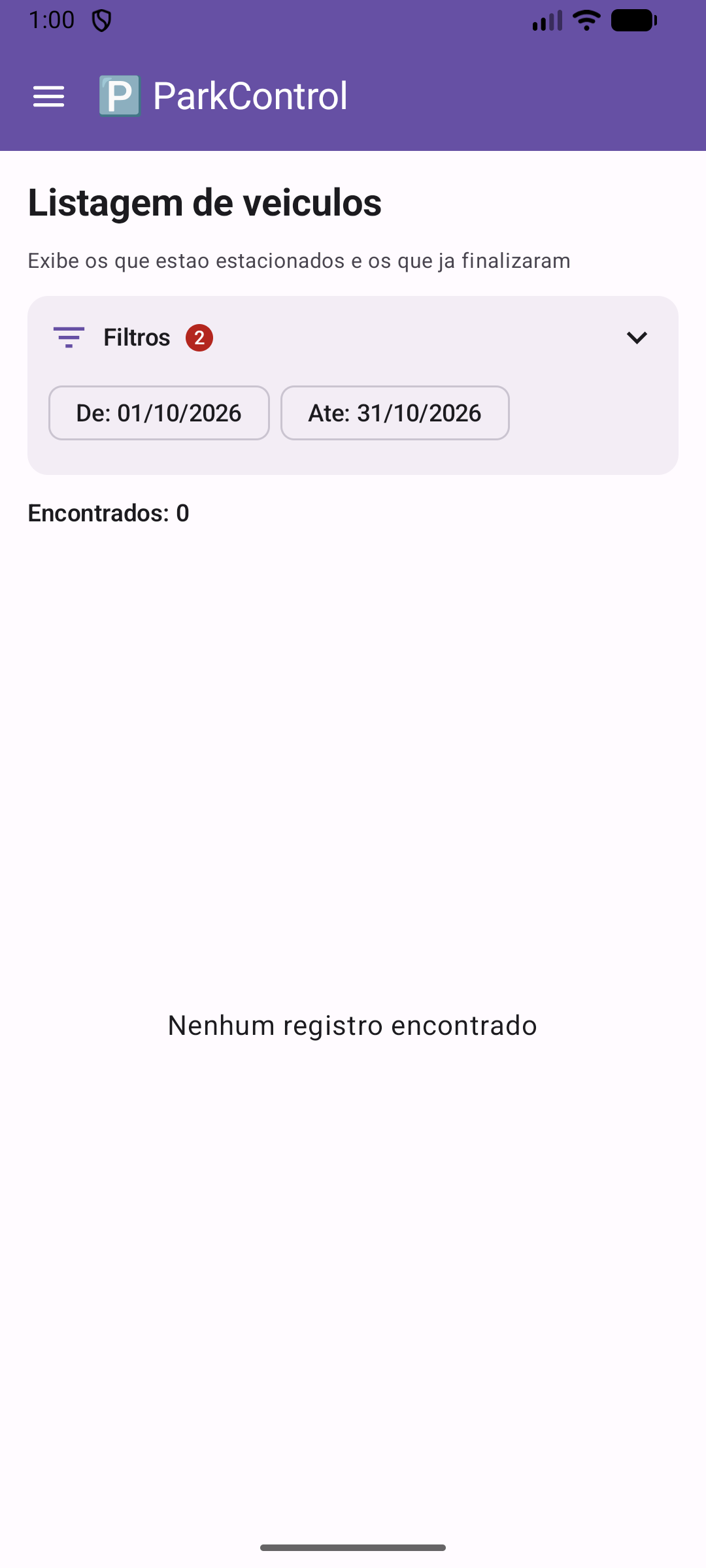 Veículos estacionados